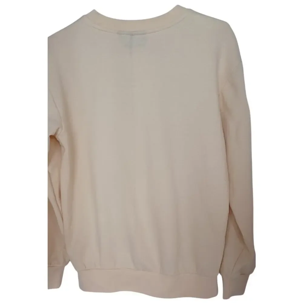 Women's Aaliyah Graphic Crewneck Sweatshirt Size Medium, Beige/Tan, Long Sleeve - Picture 4 of 8